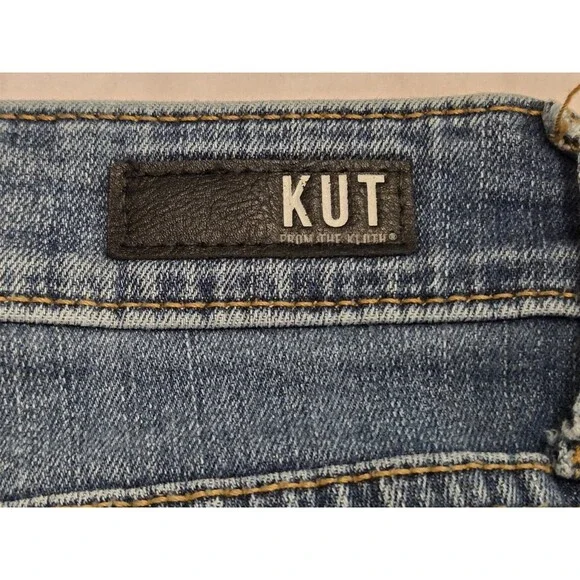 KUT From The Kloth Jeans Womens 12 Button Fly High Rise Raw Hem Ankle Stretch - Picture 9 of 12